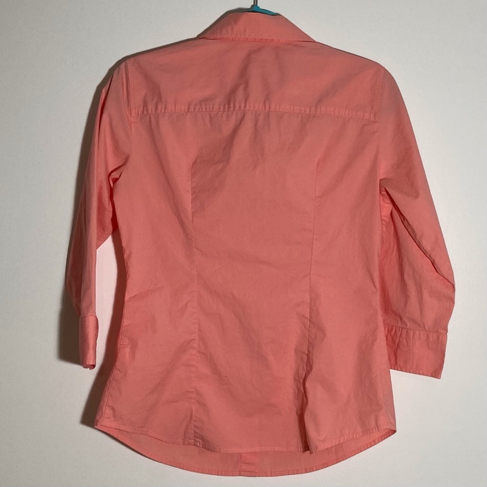 J.‎ Crew Coral Button Down Shirt | 3/4 Sleeves | Stretch Cotton - Picture 2 of 10